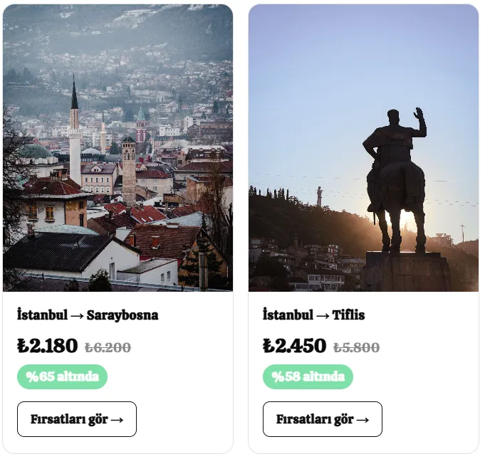 Dip fırsat kartları